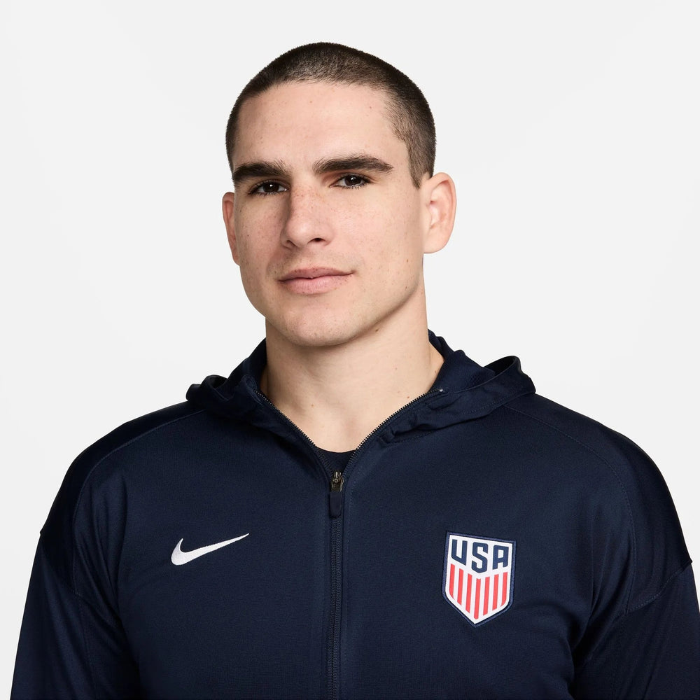 2024-25 USA Men's Strike Hoodie Track Jacket Obsidian/Sport Red/White - Nike