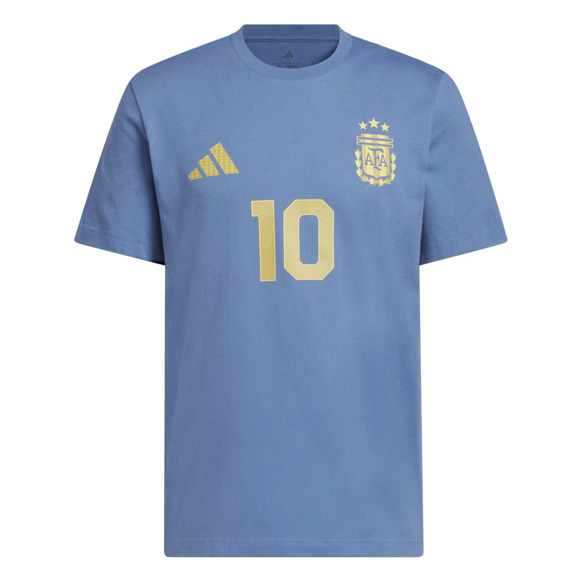 2026 Argentina Men's Messi Name And Number Tee Crew Blue - Adidas