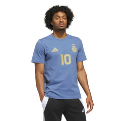 2026 Argentina Men's Messi Name And Number Tee Crew Blue - Adidas