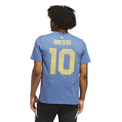 2026 Argentina Men's Messi Name And Number Tee Crew Blue - Adidas