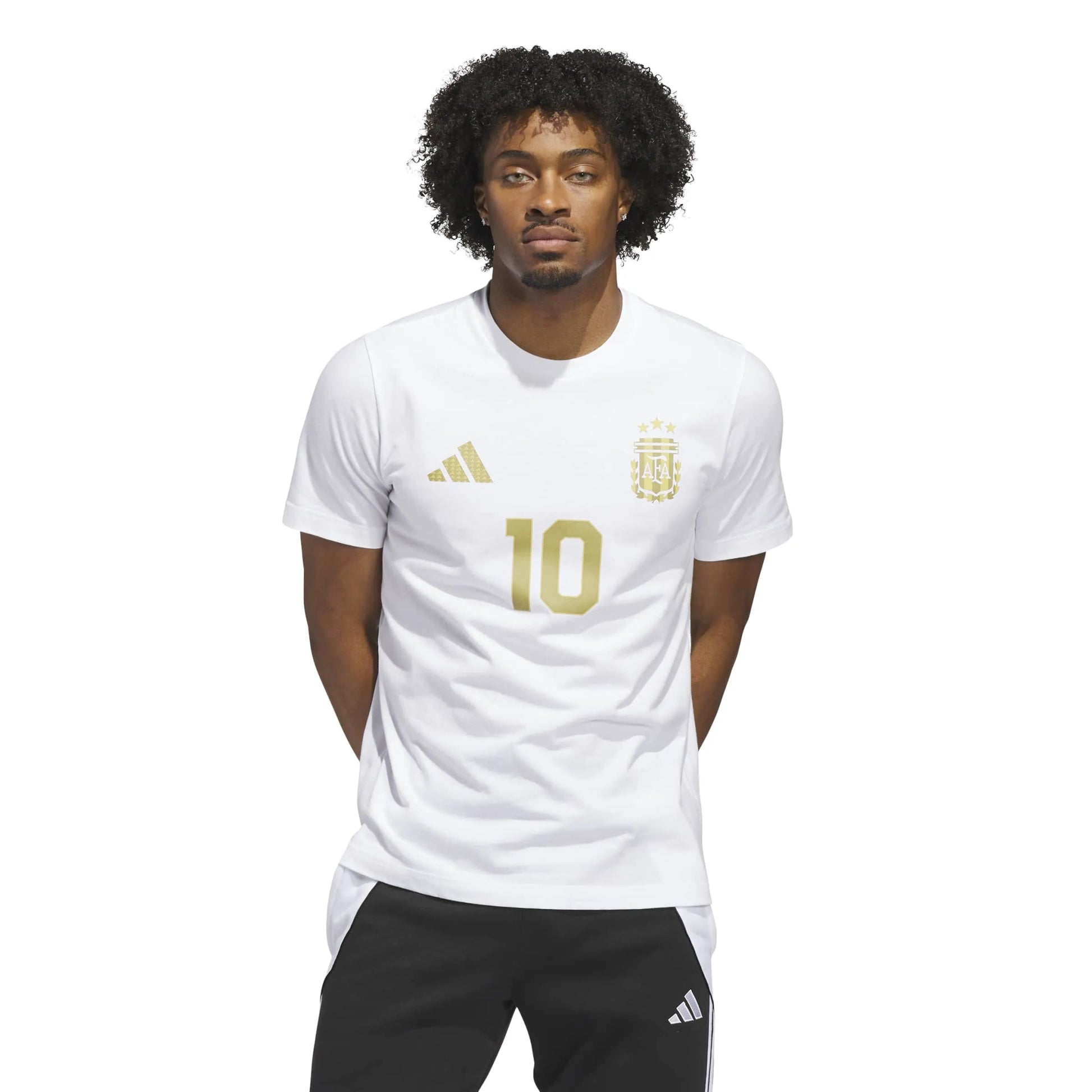 2026 Argentina Men's Messi Name And Number Tee White - Adidas
