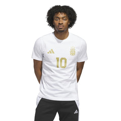 2026 Argentina Men's Messi Name And Number Tee White - Adidas