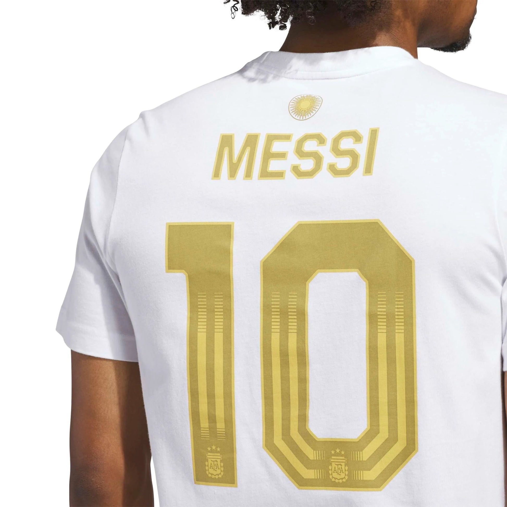2026 Argentina Men's Messi Name And Number Tee White - Adidas