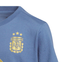 2026 Argentina Youth Messi Name And Number Tee Crew Blue - Adidas