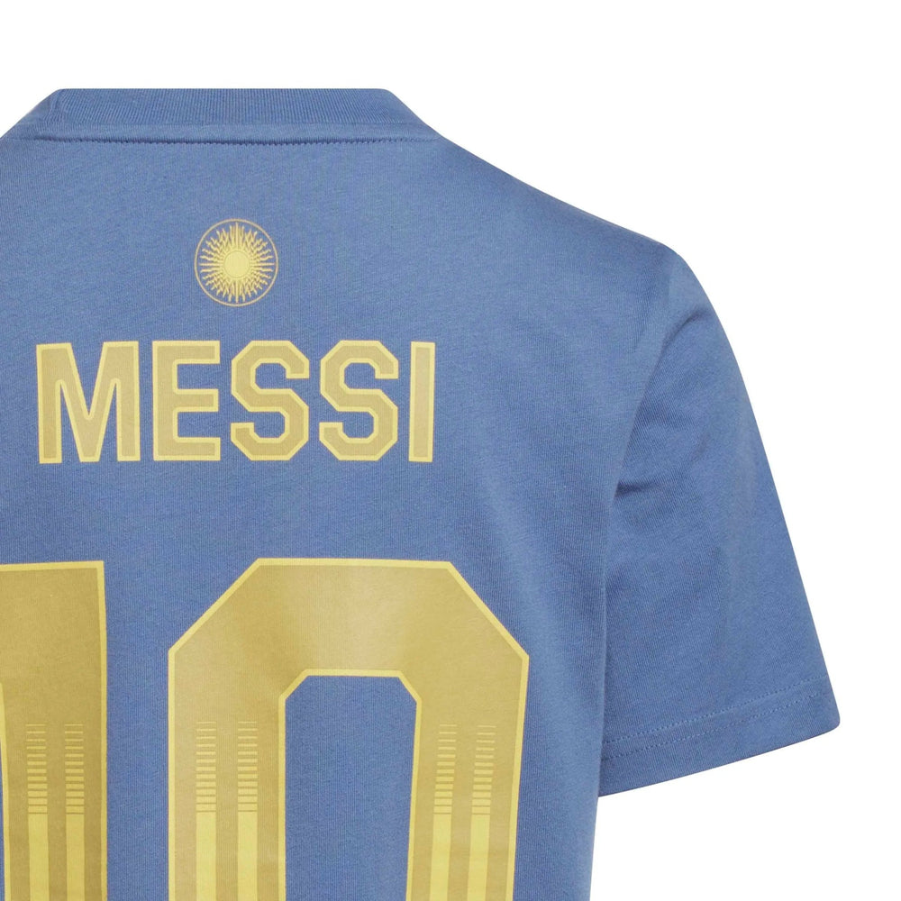 2026 Argentina Youth Messi Name And Number Tee Crew Blue - Adidas