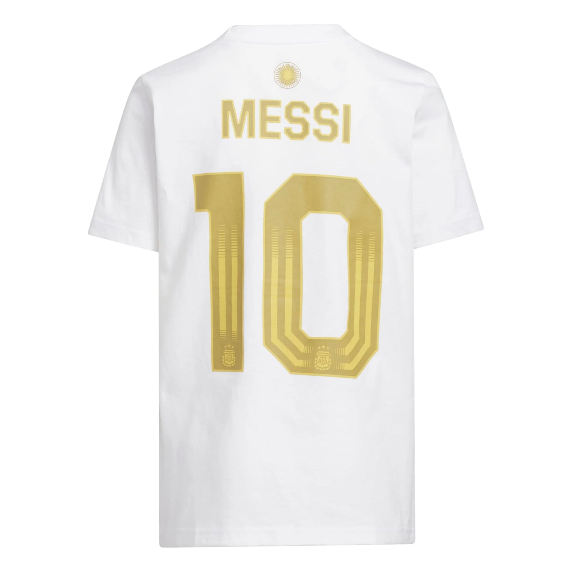 2026 Argentina Youth Messi Name And Number Tee White - Adidas