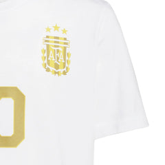 2026 Argentina Youth Messi Name And Number Tee White - Adidas