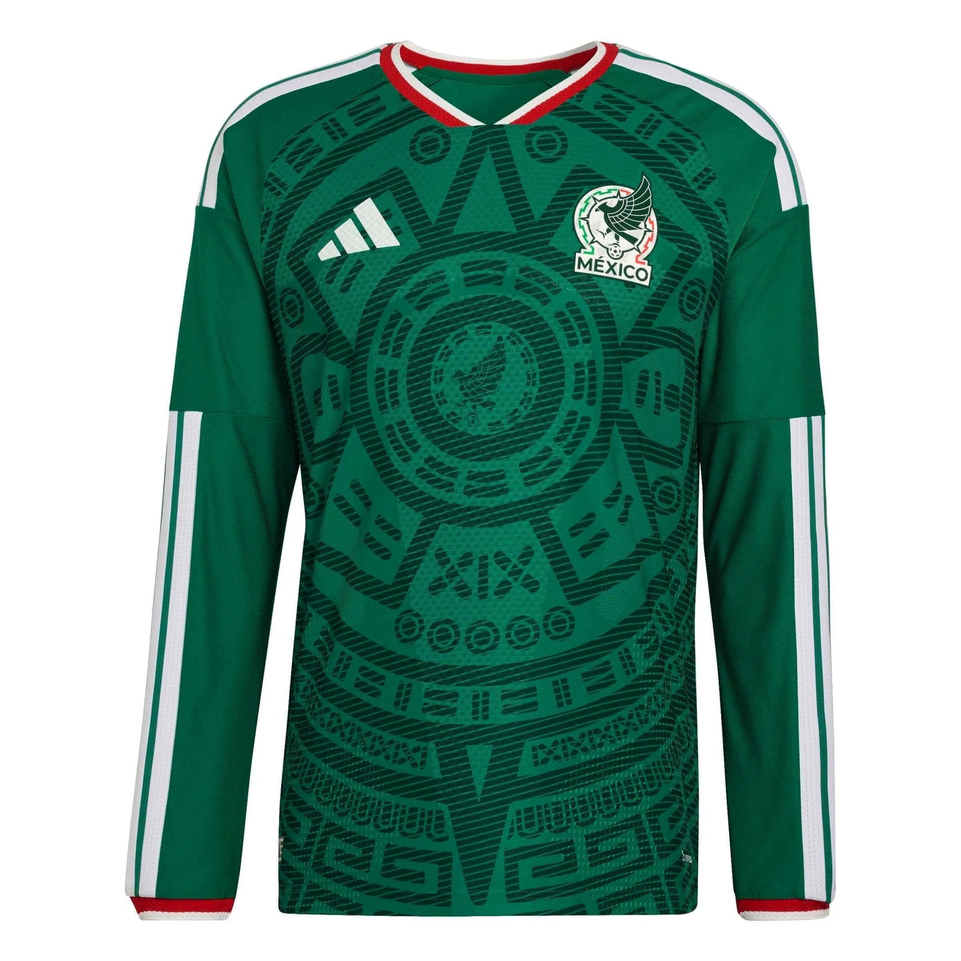 2026 Mexico Men's Authentic Home Long-Sleeve Soccer Jersey Bold Green - Adidas