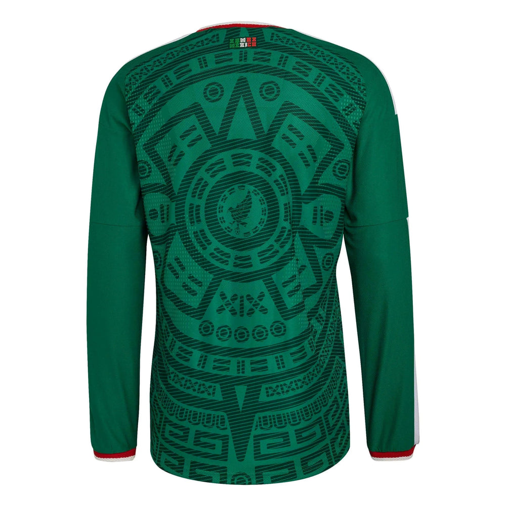 2026 Mexico Men's Authentic Home Long-Sleeve Soccer Jersey Bold Green - Adidas