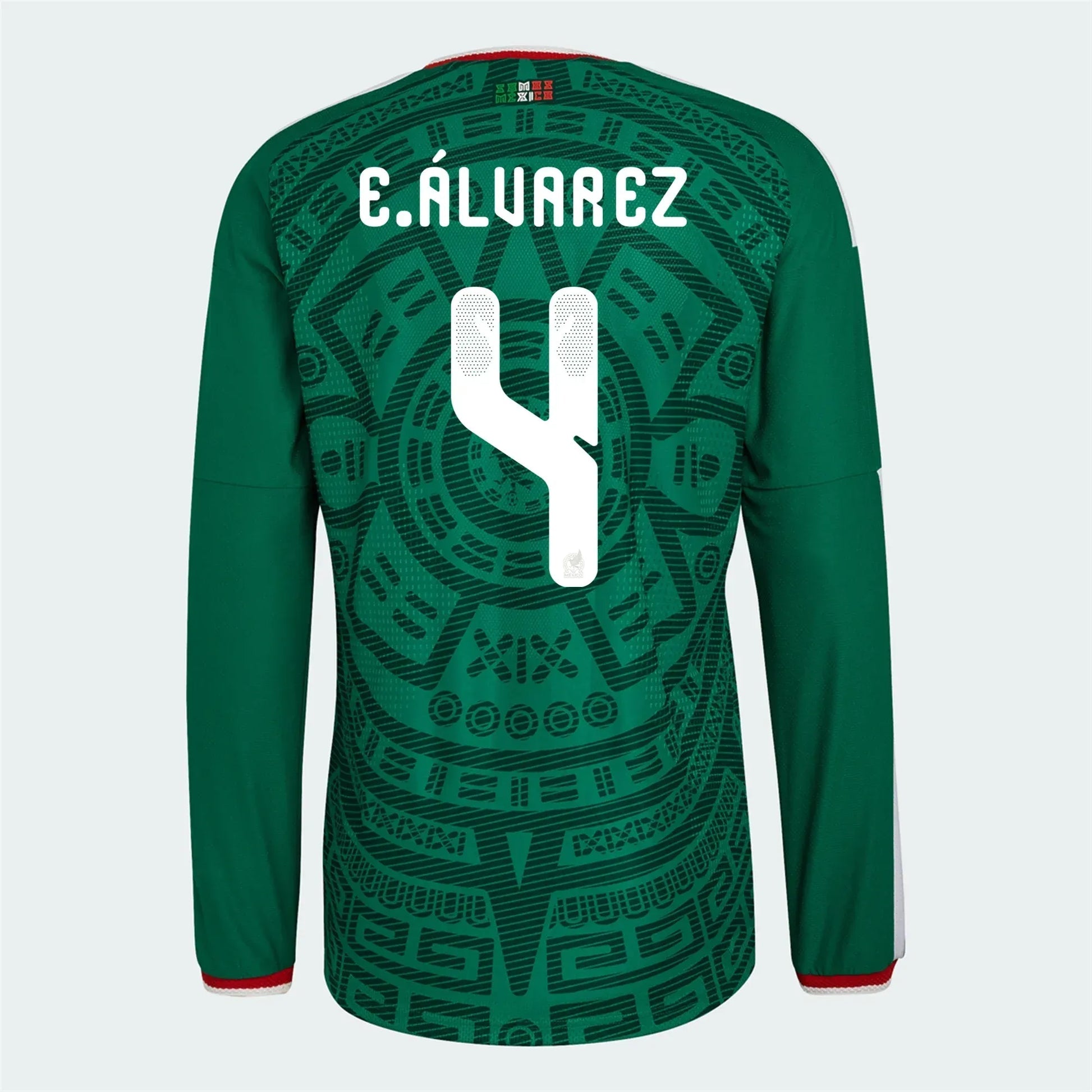 2026 Mexico Men's Authentic Home Long-Sleeve Soccer Jersey Bold Green - Adidas