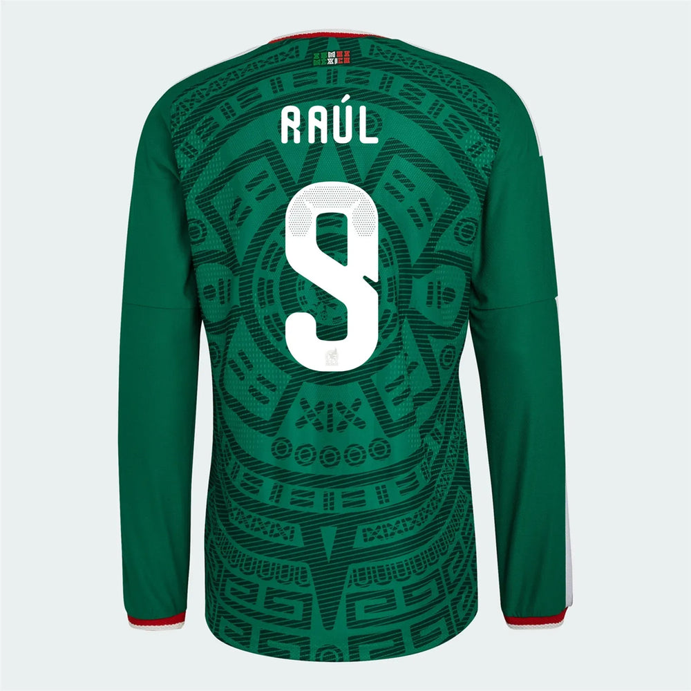 2026 Mexico Men's Authentic Home Long-Sleeve Soccer Jersey Bold Green - Adidas