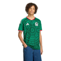 2026 Mexico Youth Stadium Home Soccer Jersey Bold Green - Adidas