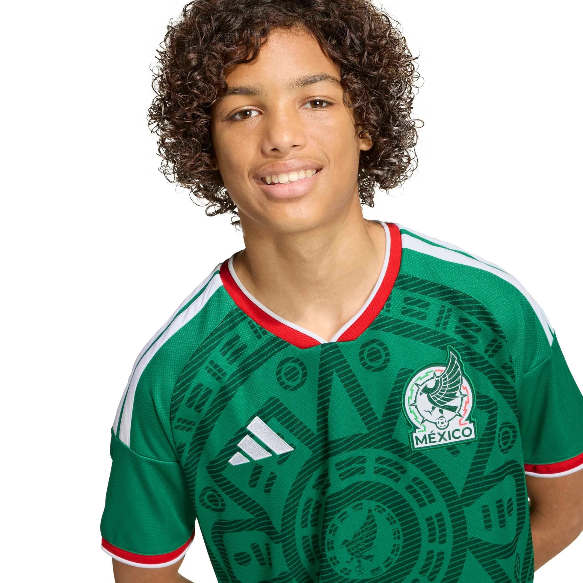 2026 Mexico Youth Stadium Home Soccer Jersey Bold Green - Adidas