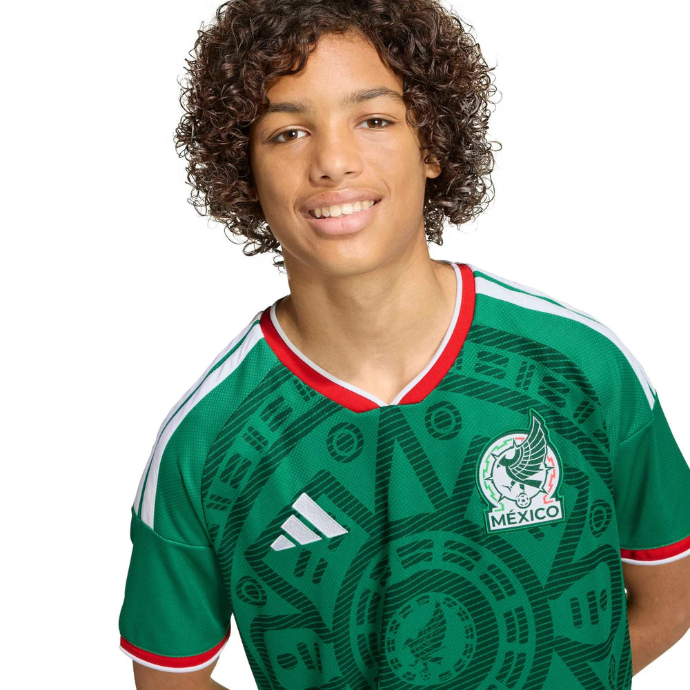 2026 Mexico Youth Stadium Home Soccer Jersey Bold Green - Adidas