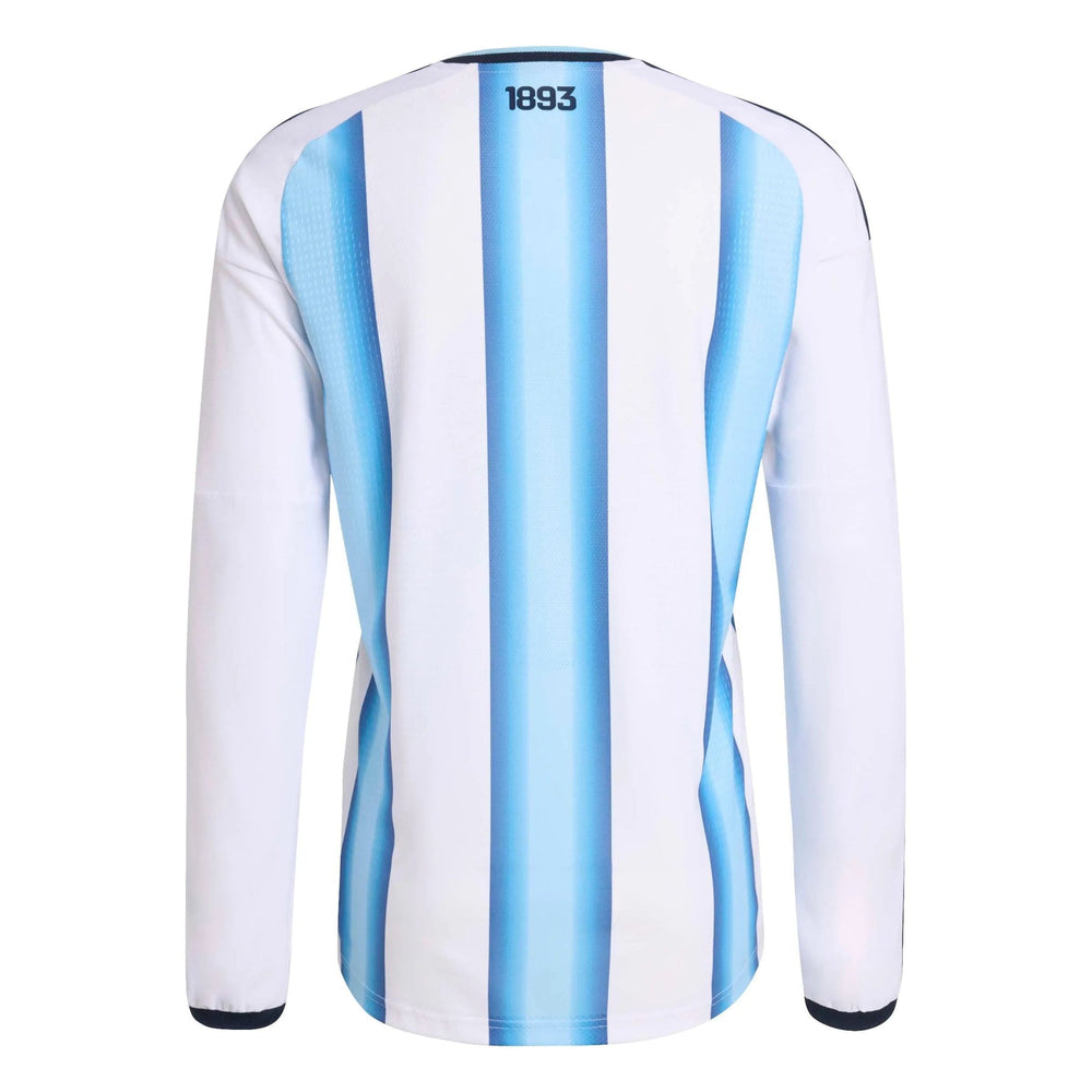 2026 Argentina Men's Authentic Home Long-Sleeve Soccer Jersey White / Icey Blue / Light Blue - Adidas