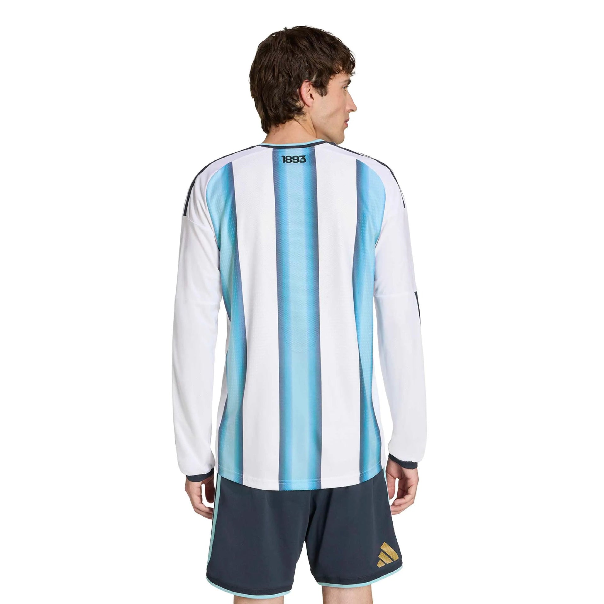 2026 Argentina Men's Authentic Home Long-Sleeve Soccer Jersey White / Icey Blue / Light Blue - Adidas