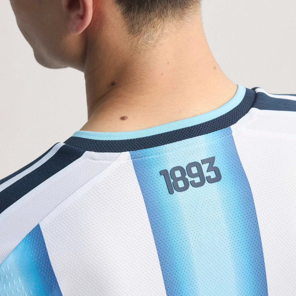 2026 Argentina Men's Authentic Home Long-Sleeve Soccer Jersey White / Icey Blue / Light Blue - Adidas