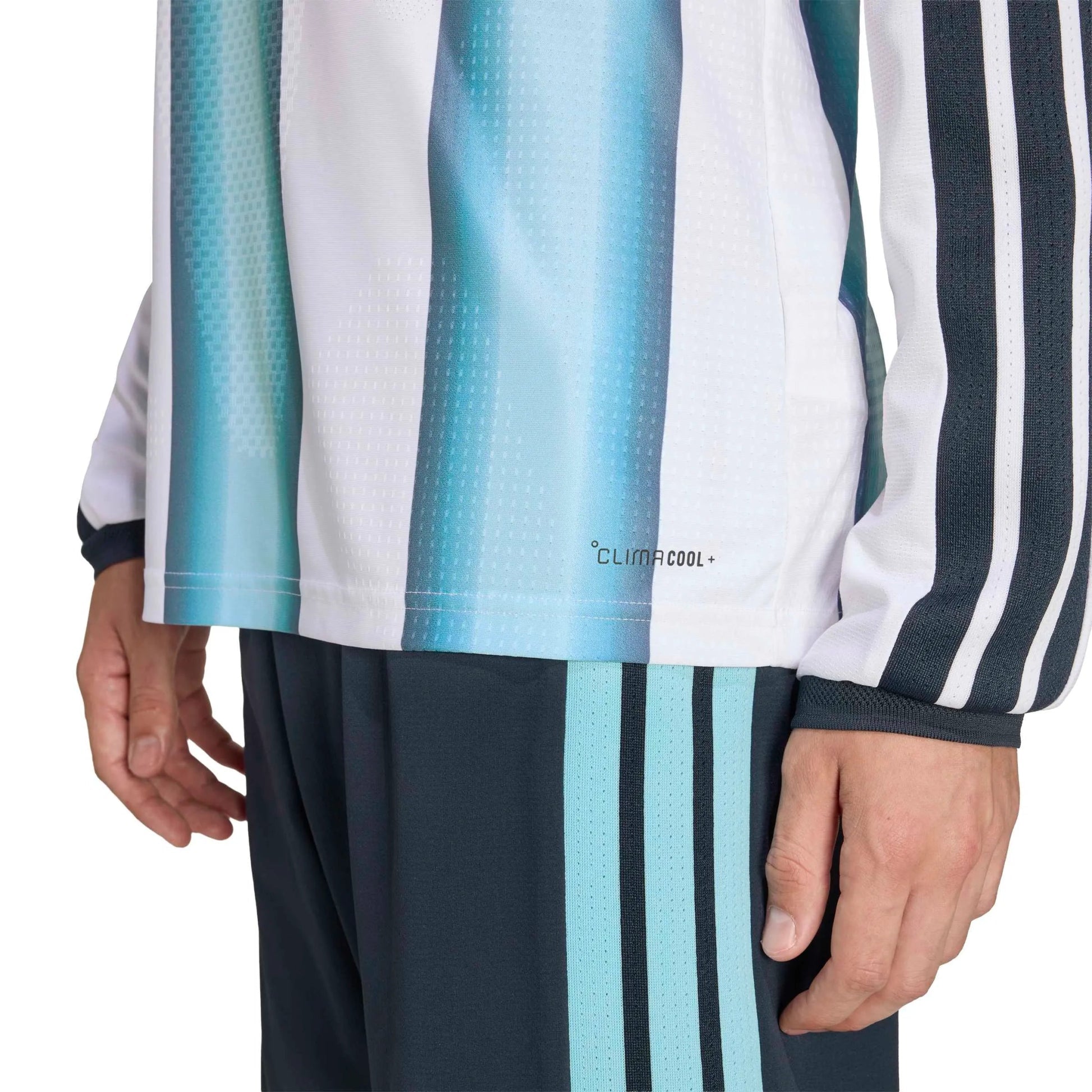 2026 Argentina Men's Authentic Home Long-Sleeve Soccer Jersey White / Icey Blue / Light Blue - Adidas