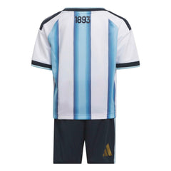 2026 Argentina Kid's Home Mini Kit White / Icey Blue / Light Blue - Adidas