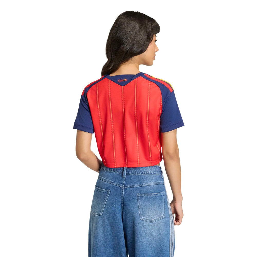 2026 Spain Women's Stadium Home Cropped Soccer Jersey Vivid Red - Adidas
