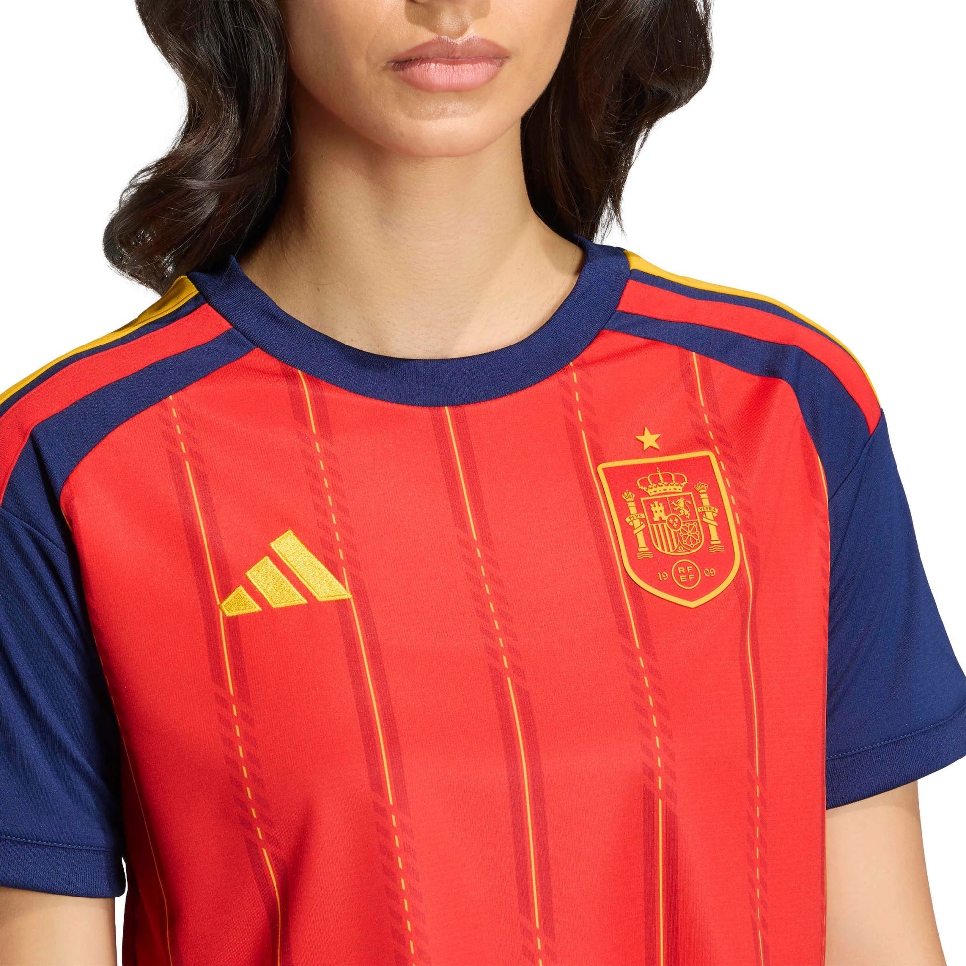 2026 Spain Women's Stadium Home Cropped Soccer Jersey Vivid Red - Adidas
