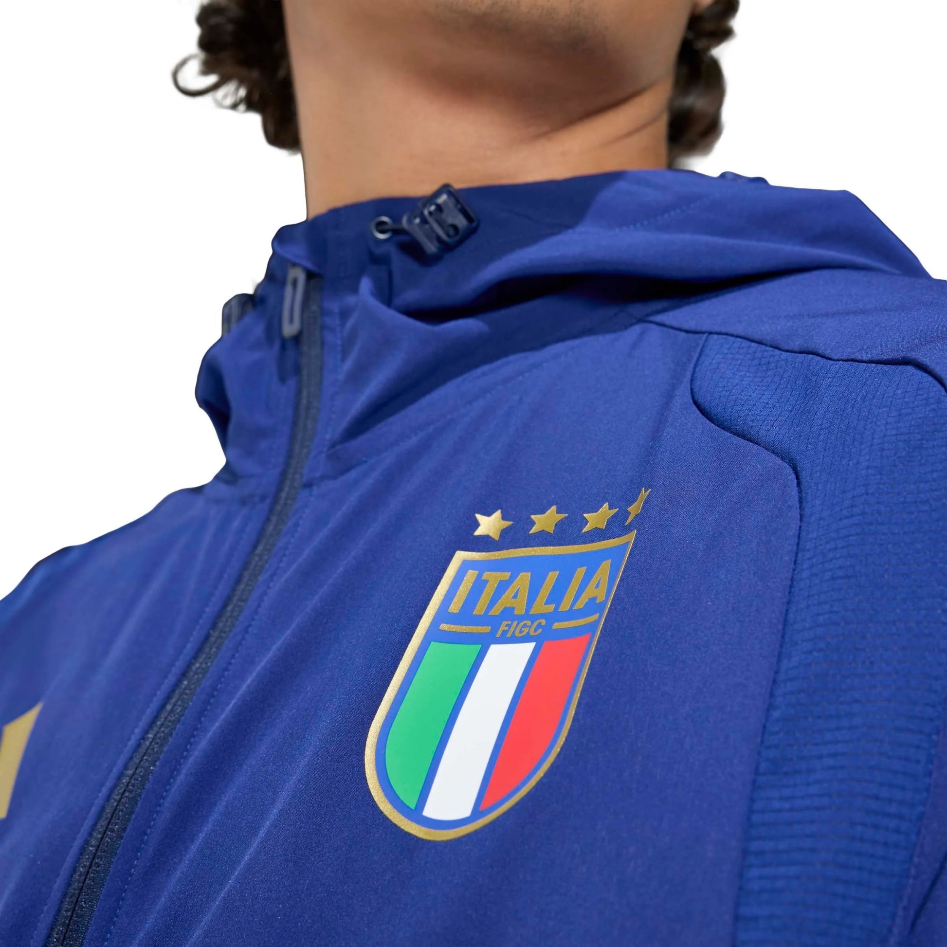 2026 Italy Men's Tiro Travel Full Zip Windbreaker Victory Blue - Adidas