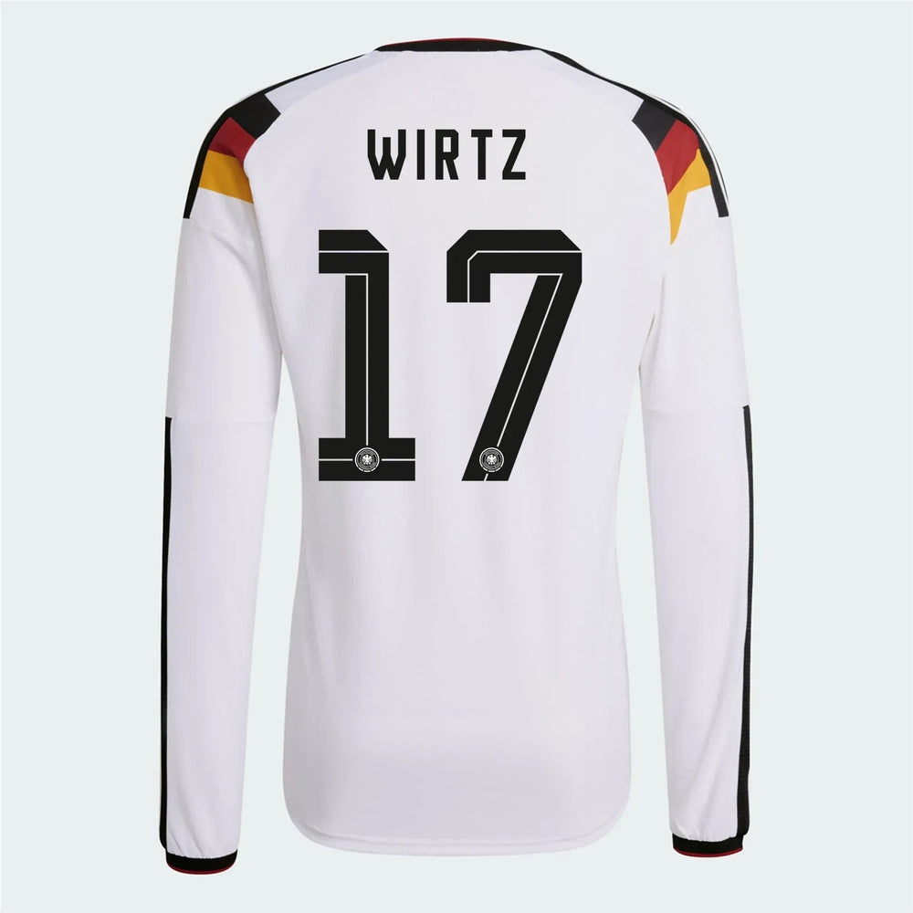 2026 Germany Men's Authentic Home Long-Sleeve Soccer Jersey White - Adidas