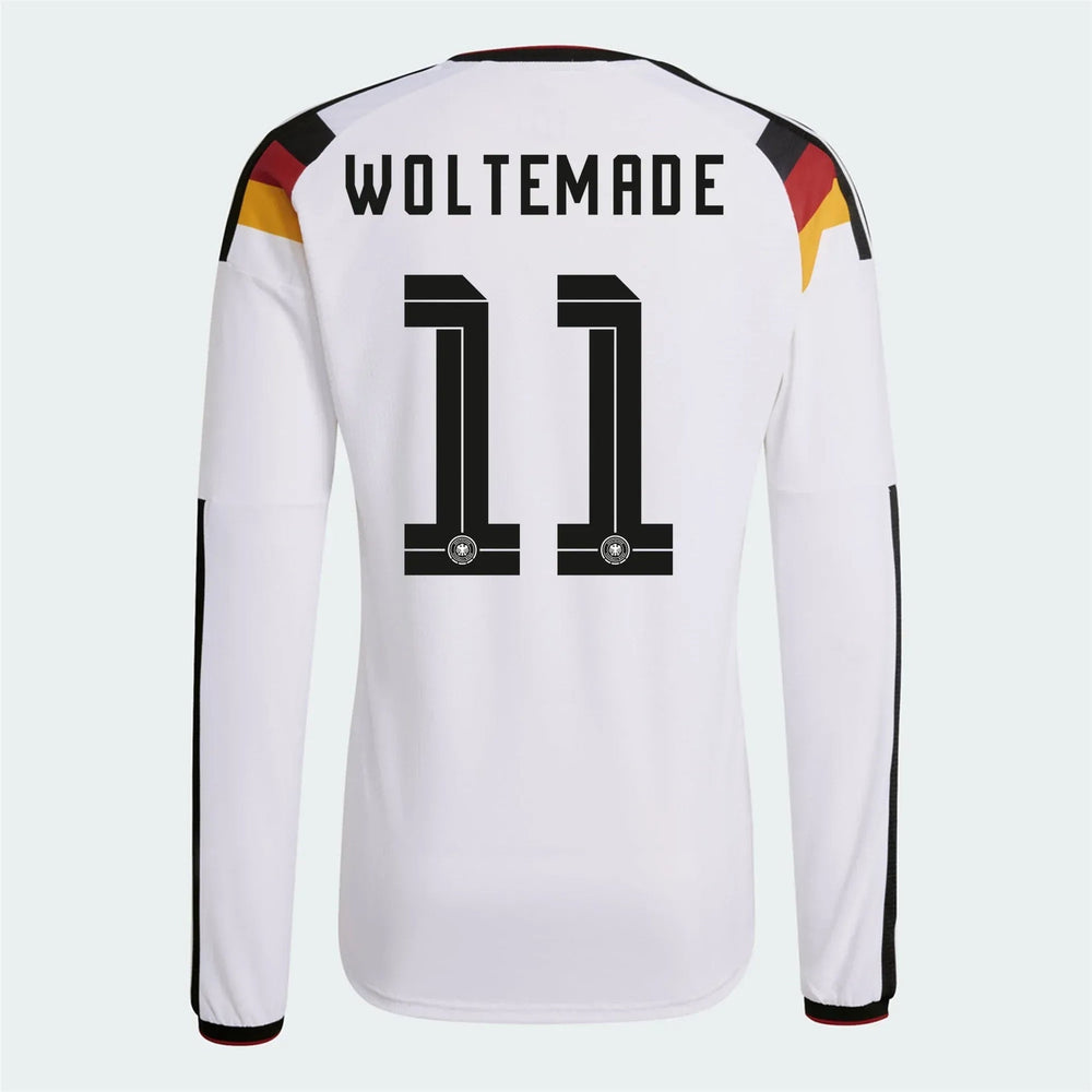 2026 Germany Men's Authentic Home Long-Sleeve Soccer Jersey White - Adidas