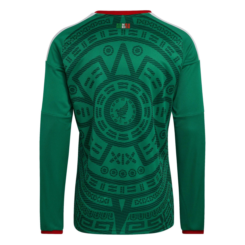 2026 Mexico Men's Stadium Home Long-Sleeve Soccer Jersey Bold Green - Adidas