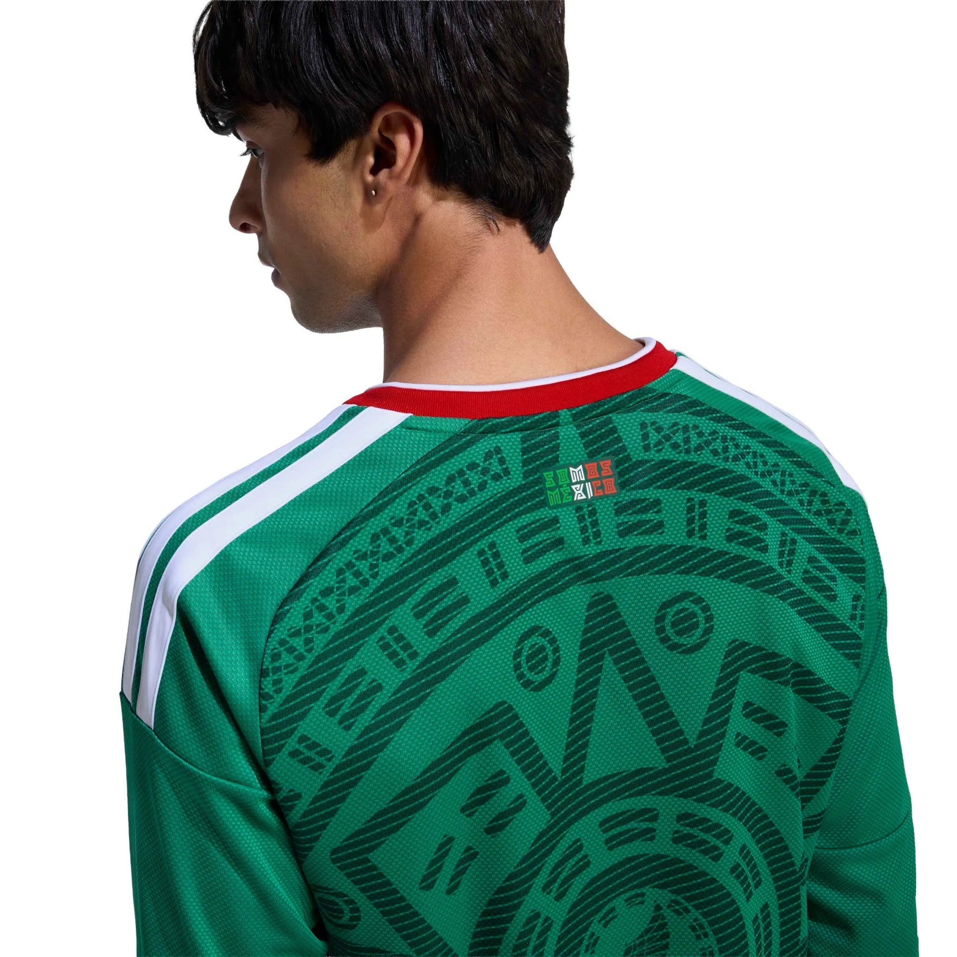 2026 Mexico Men's Stadium Home Long-Sleeve Soccer Jersey Bold Green - Adidas