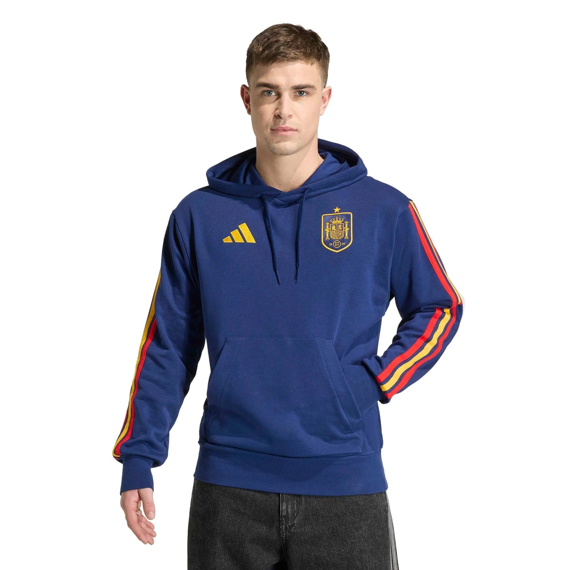 2026 Spain Men's DNA Hoodie Dark Blue - Adidas
