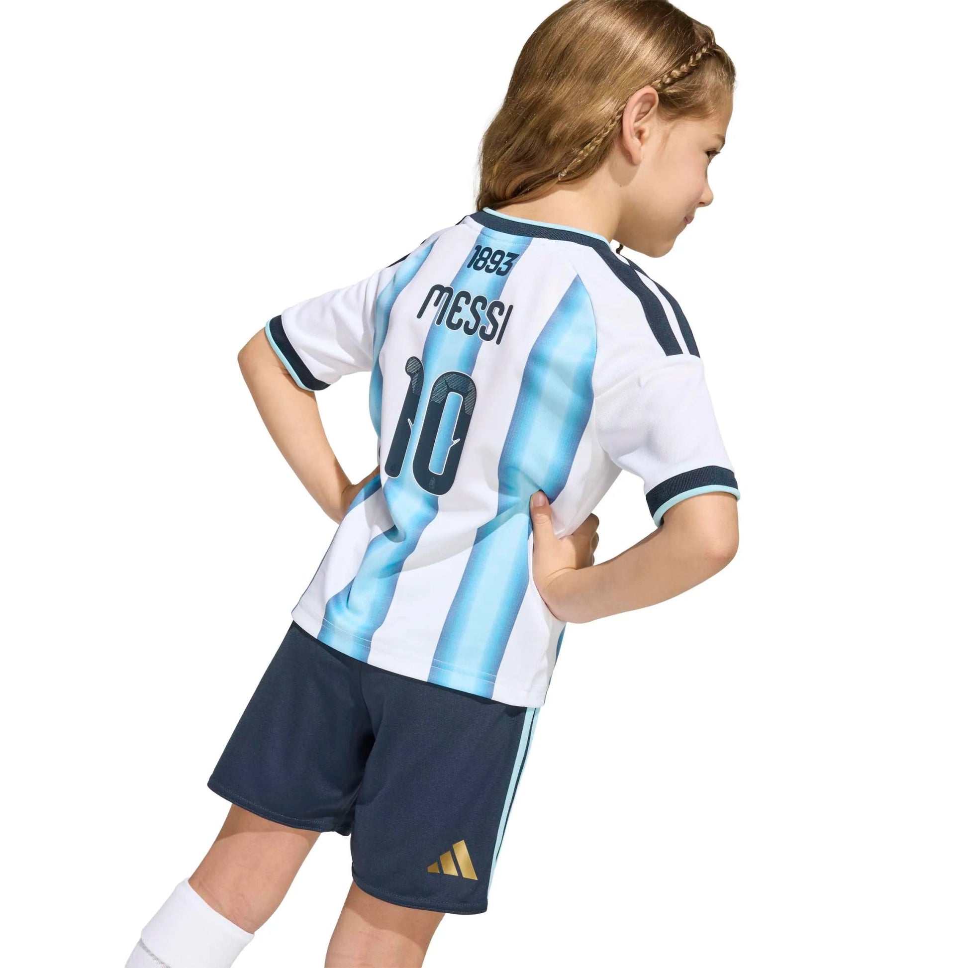 2026 Argentina Kid's Home Messi #10 Mini Kit White / Icey Blue / Light Blue - Adidas