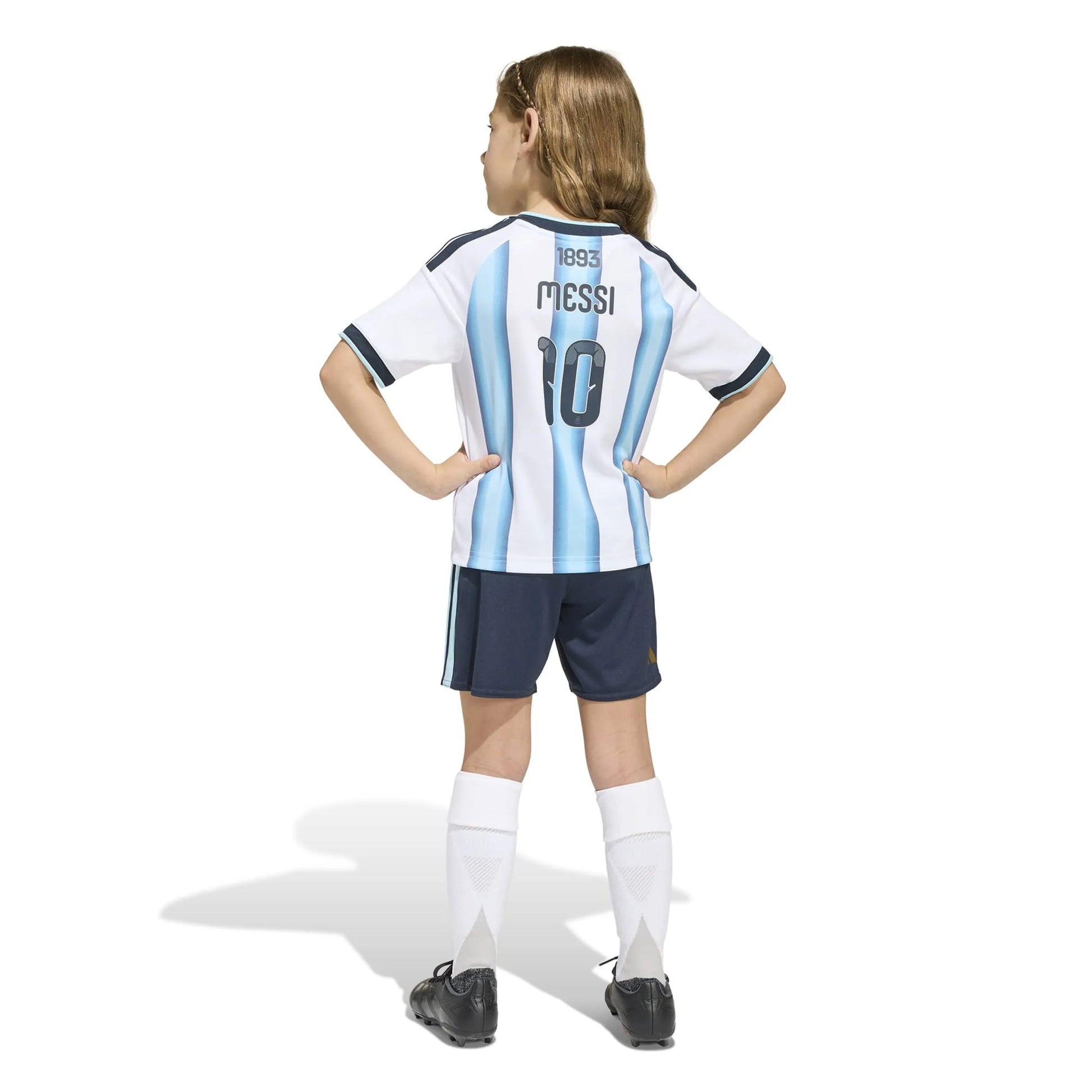 2026 Argentina Kid's Home Messi #10 Mini Kit White / Icey Blue / Light Blue - Adidas