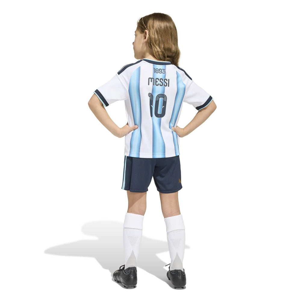 2026 Argentina Kid's Home Messi #10 Mini Kit White / Icey Blue / Light Blue - Adidas