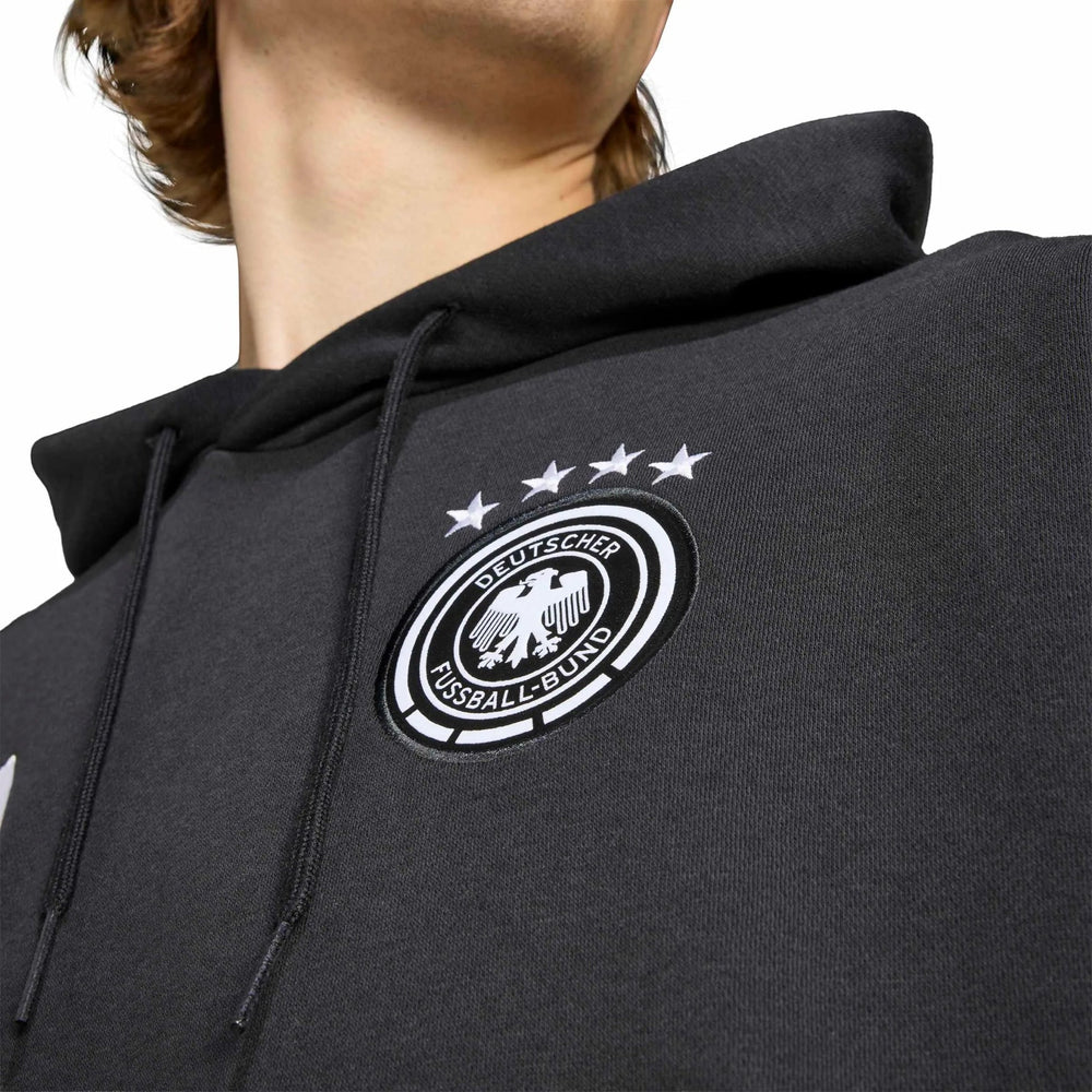 2026 Germany Men's DNA Fleece Hoodie Black - Adidas