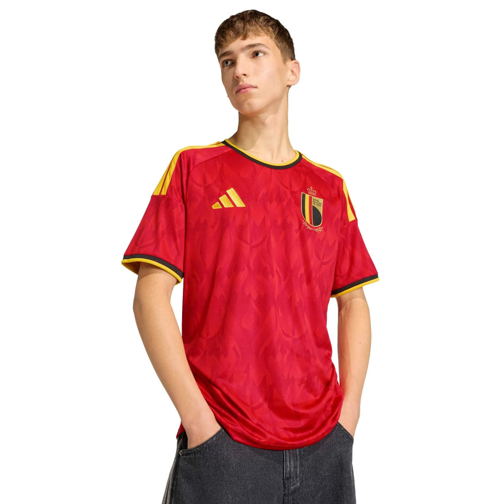 2026 Belgium Men's Stadium Home Soccer Jersey Red / Bold Gold - Adidas