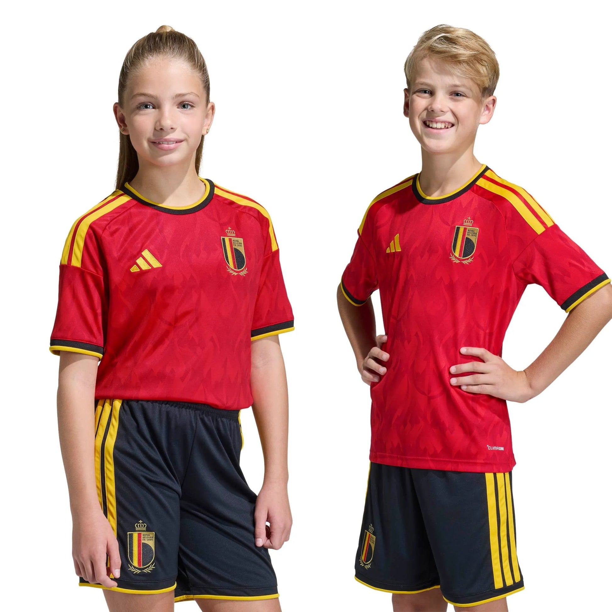 2026 Belgium Youth Stadium Home Soccer Jersey Red / Bold Gold - Adidas
