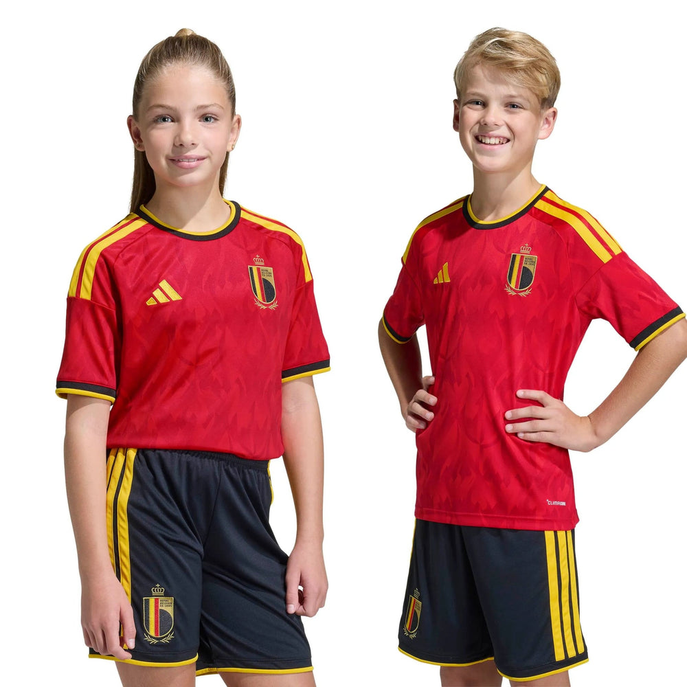 2026 Belgium Youth Stadium Home Soccer Jersey Red / Bold Gold - Adidas
