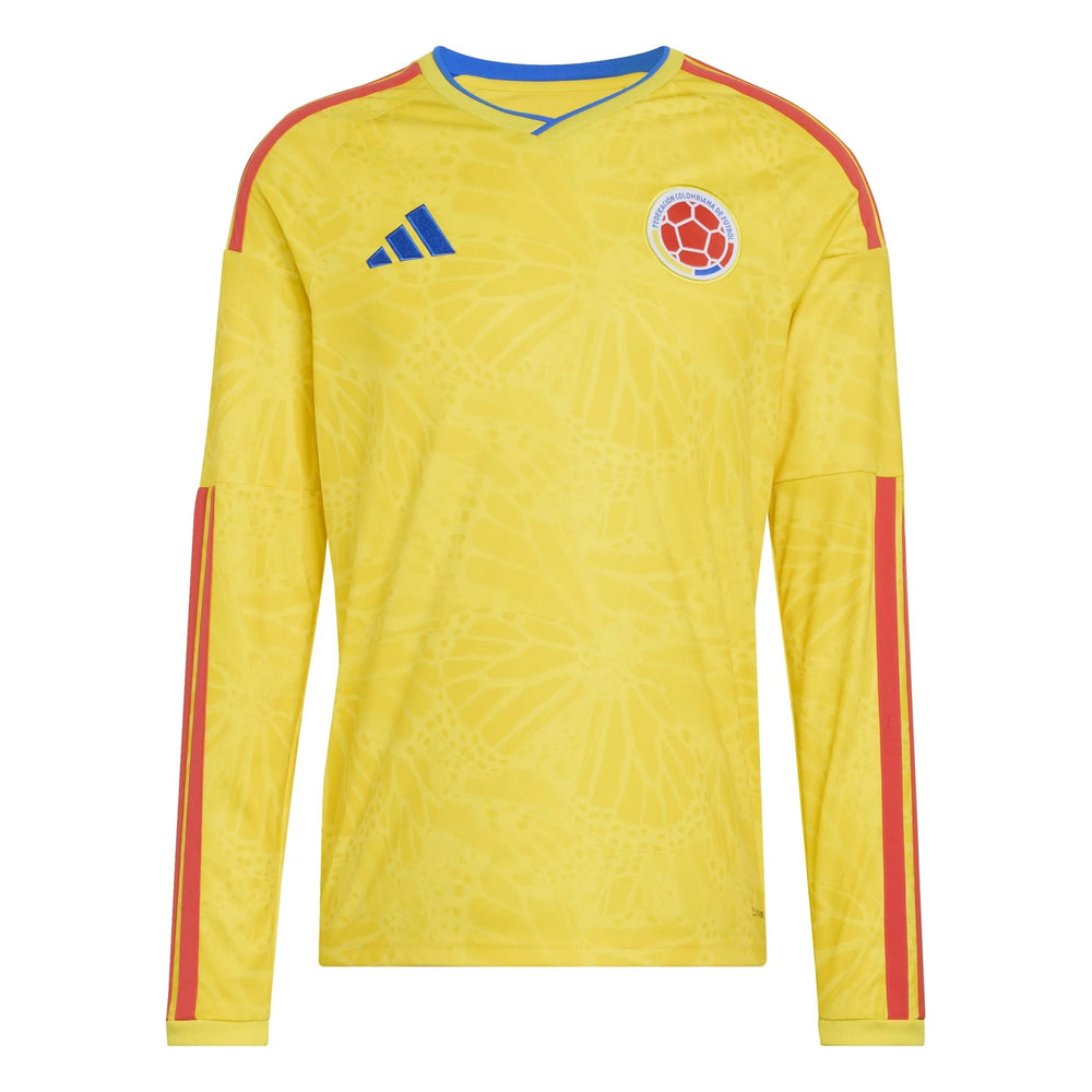 2026 Colombia Men's Stadium Home Long-Sleeve Soccer Jersey Impact Yellow - Adidas