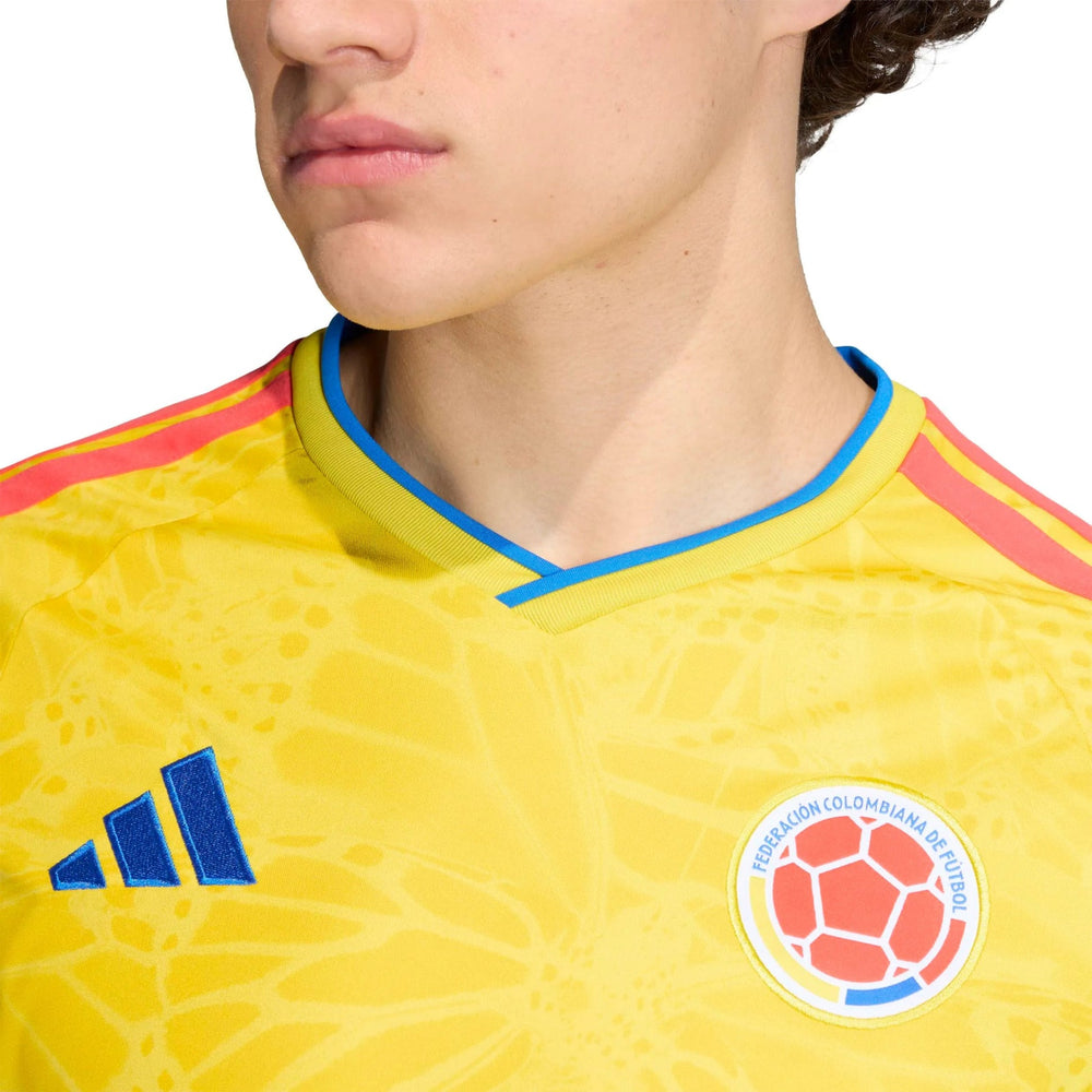 2026 Colombia Men's Stadium Home Long-Sleeve Soccer Jersey Impact Yellow - Adidas