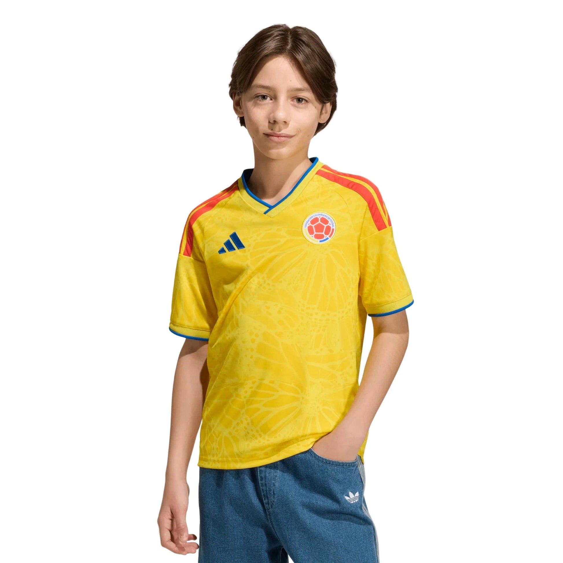 2026 Colombia Youth Stadium Home Soccer Jersey Impact Yellow - Adidas