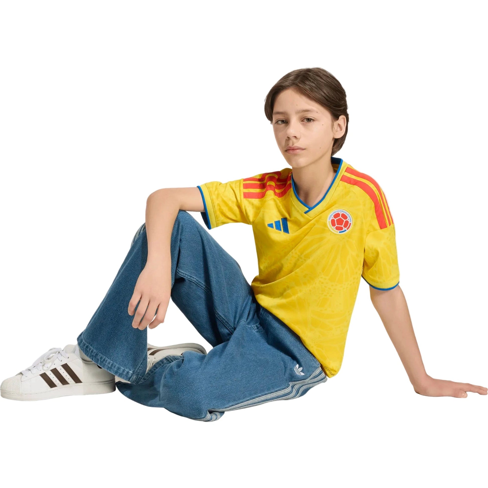 2026 Colombia Youth Stadium Home Soccer Jersey Impact Yellow - Adidas