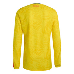 2026 Colombia Men's Authentic Home Long-Sleeve Soccer Jersey Impact Yellow - Adidas