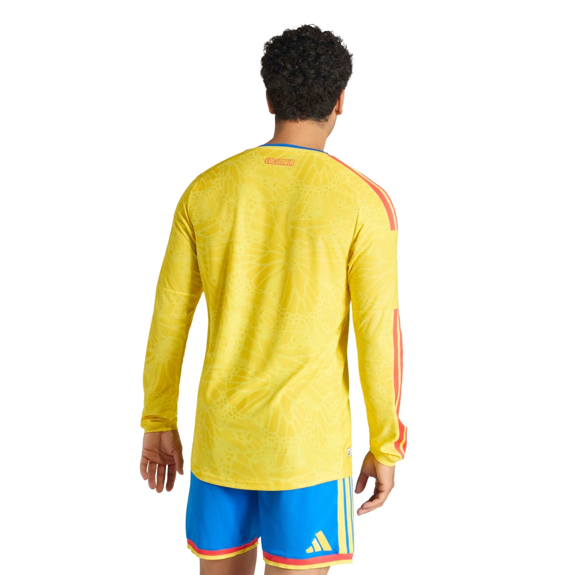 2026 Colombia Men's Authentic Home Long-Sleeve Soccer Jersey Impact Yellow - Adidas