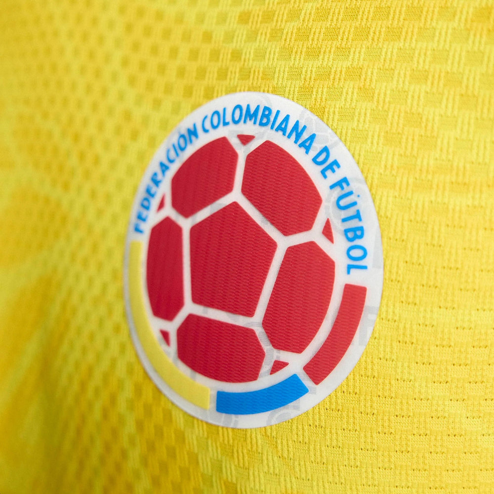 2026 Colombia Men's Authentic Home Long-Sleeve Soccer Jersey Impact Yellow - Adidas