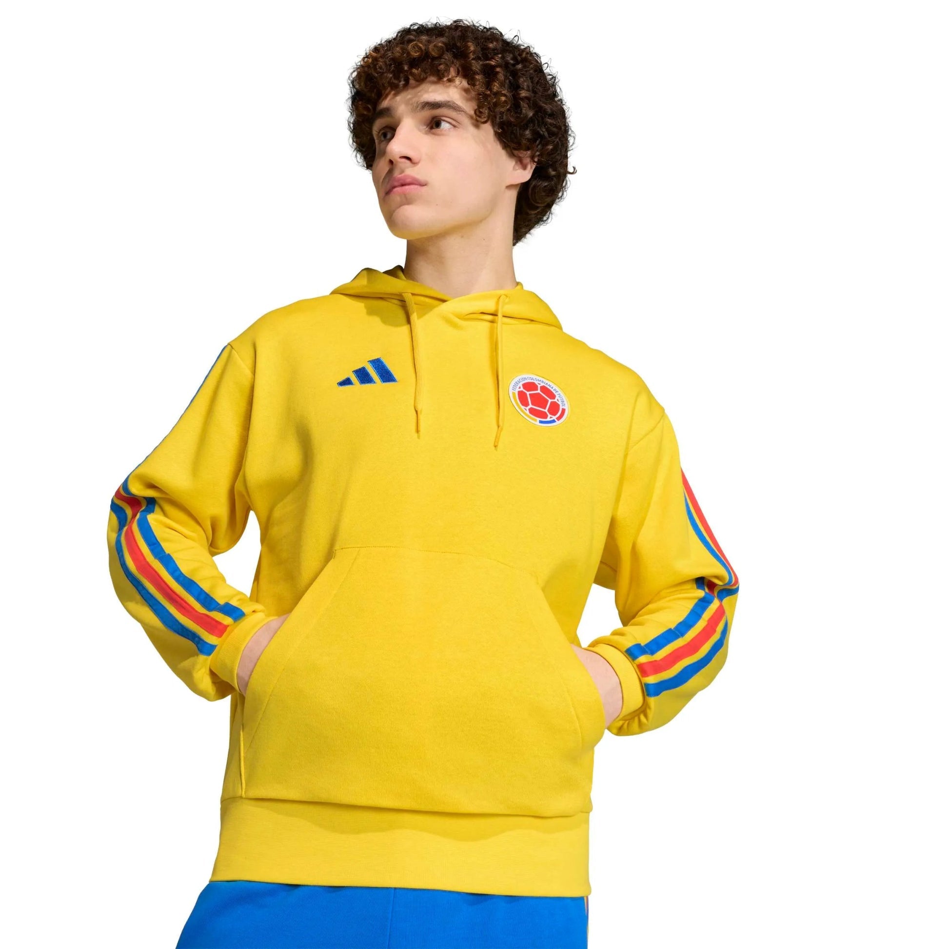 2026 Colombia Men's DNA Fleece Hoodie Impact Yellow - Adidas