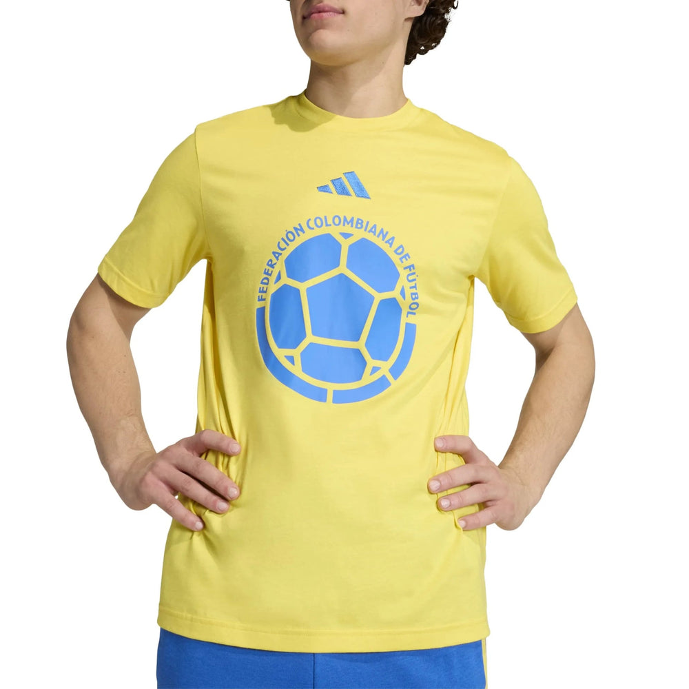 2026 Colombia Men's DNA Graphic Tee Impact Yellow - Adidas