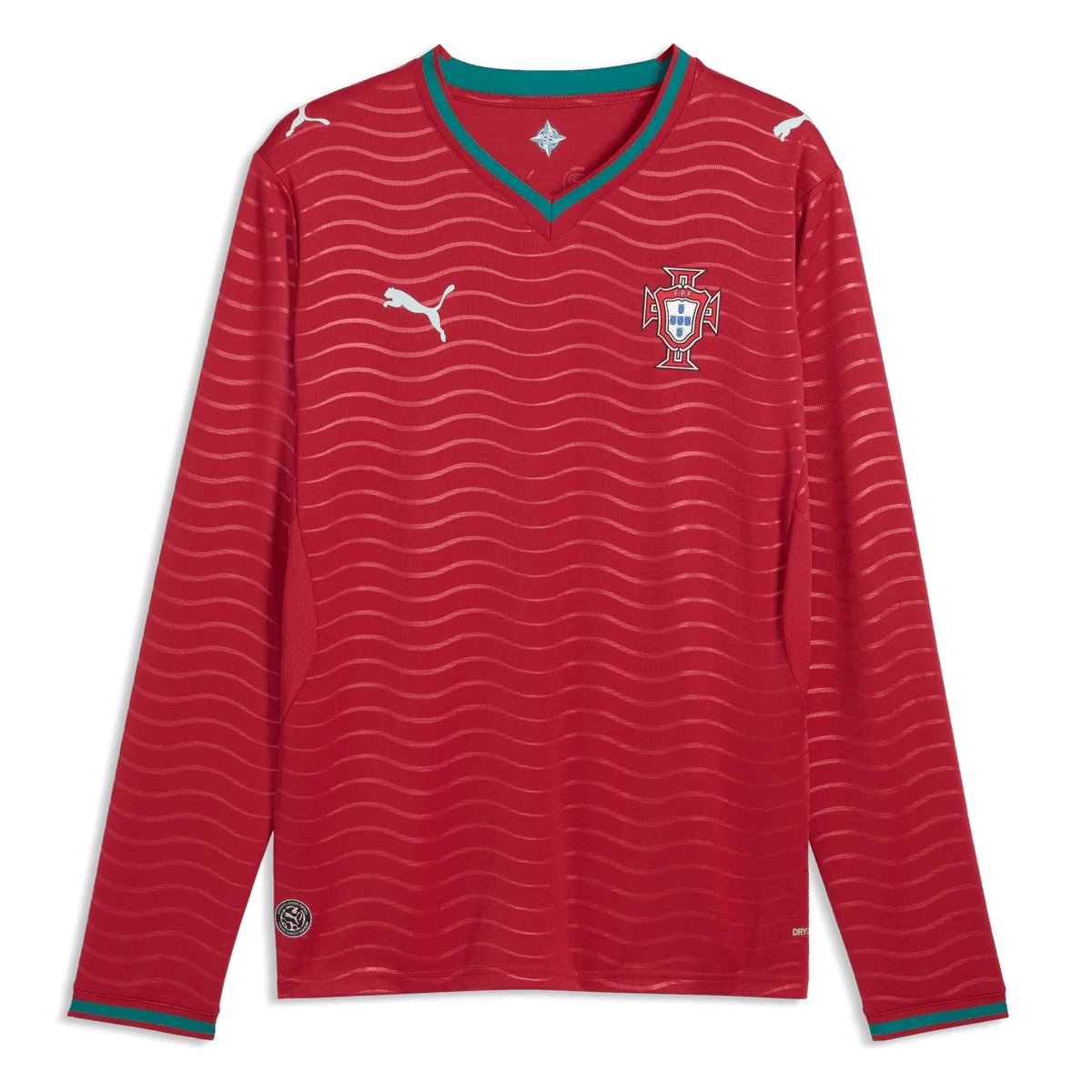 2026 Portugal Men's Stadium Home Long-Sleeve Soccer Jersey Club Red-Green Lagoon - Puma