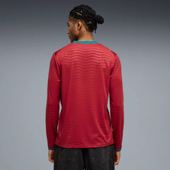 2026 Portugal Men's Stadium Home Long-Sleeve Soccer Jersey Club Red-Green Lagoon - Puma