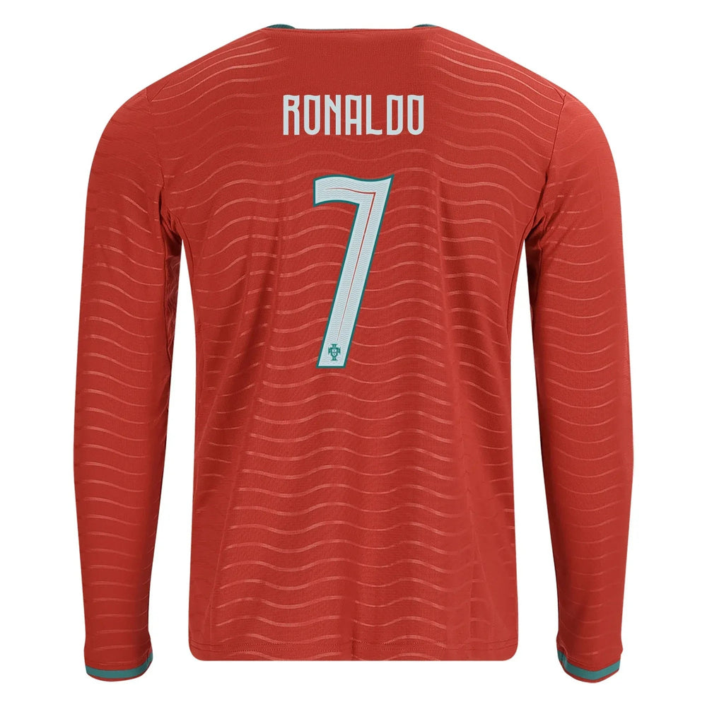 2026 Portugal Men's Stadium Home Long-Sleeve Soccer Jersey Club Red-Green Lagoon - Puma
